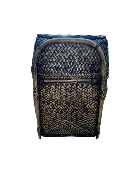 Vintage Brown Natural Woven Rattan Bamboo Frame Handmade Pasiking Backpack main image 5